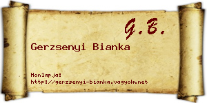 Gerzsenyi Bianka névjegykártya